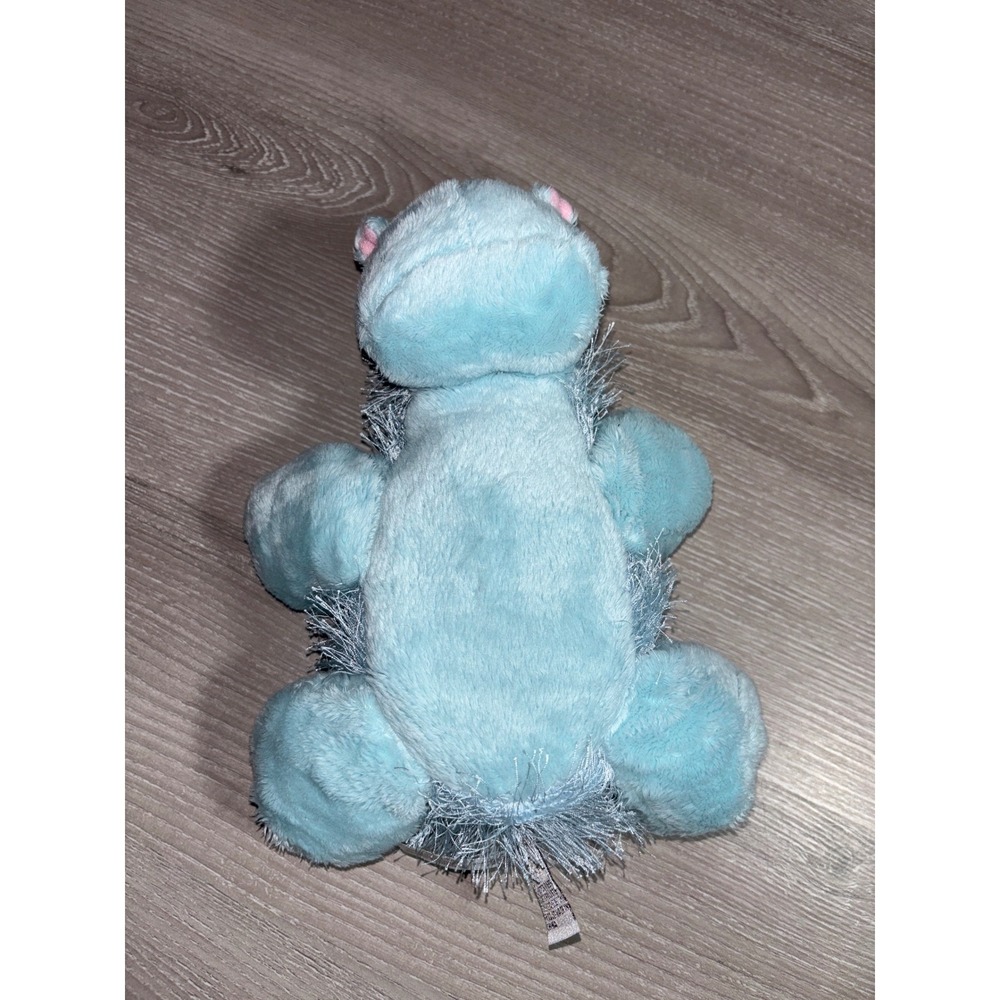 Ganz Webkinz Blue Hippo Plush Stuffed Animal Toy Light Blue Tinsel Fur HS108 - Picture 5 of 6